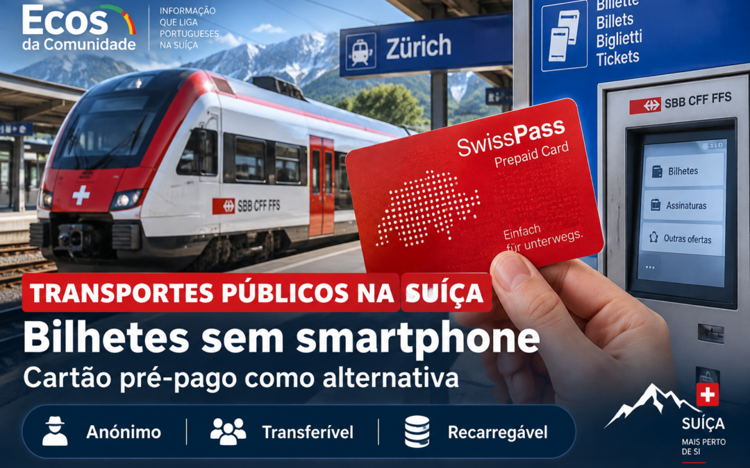 Transportes públicos suíços: cartão pré-pago permite comprar bilhetes sem smartphone