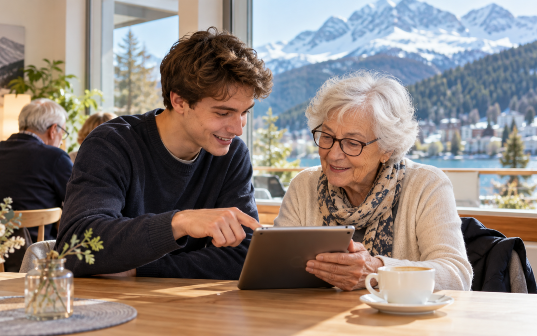 Café Digital em St. Moritz oferece ajuda gratuita aos seniores