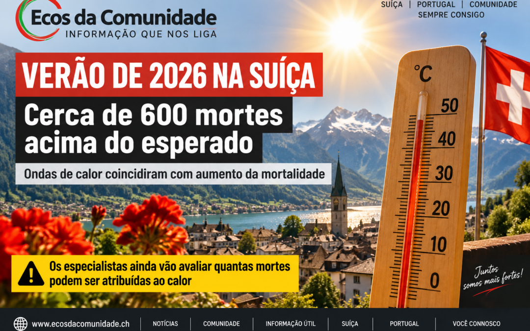 Verão de 2026 associado a cerca de 600 mortes adicionais na Suíça