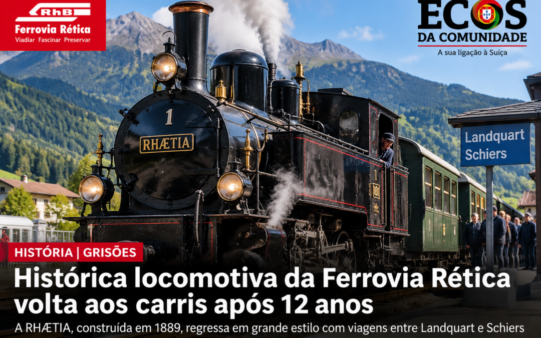 Histórica locomotiva da Ferrovia Rética volta aos carris após 12 anos