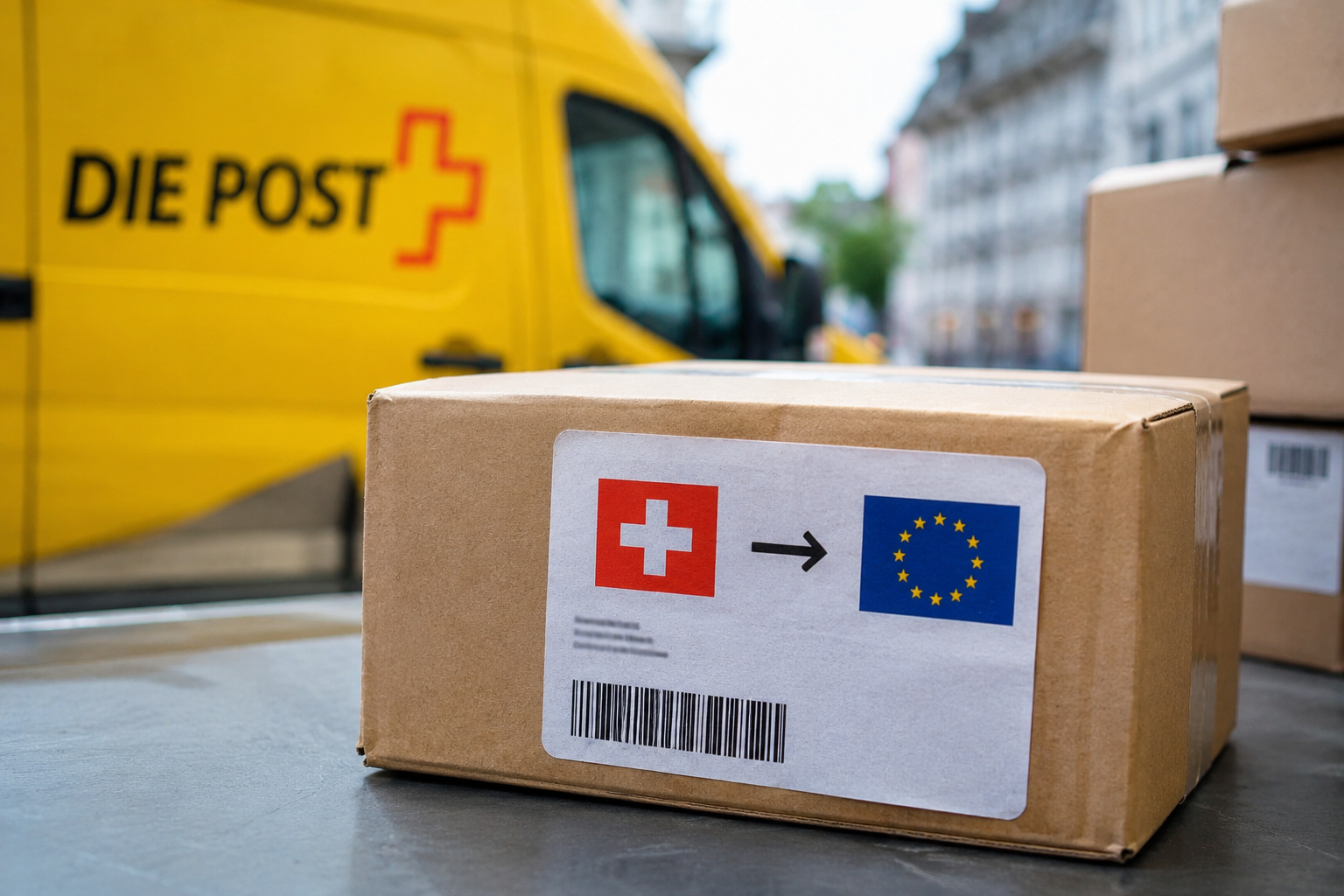 Encomendas da Suíça para a União Europeia sujeitas a novas taxas em novembro de 2026.